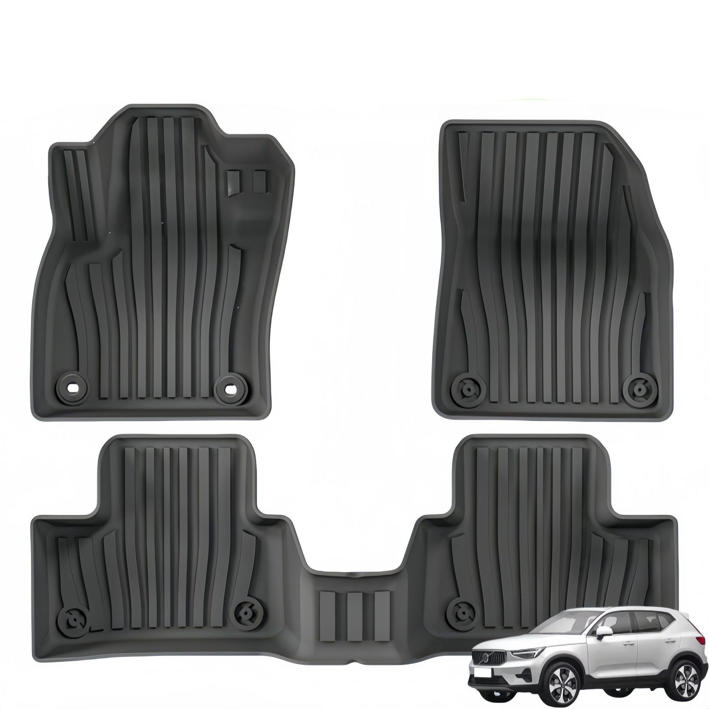 For 2024 Volvo XC40 3DCarpet TPE Car Floor Mat/Rear Trunk Mat