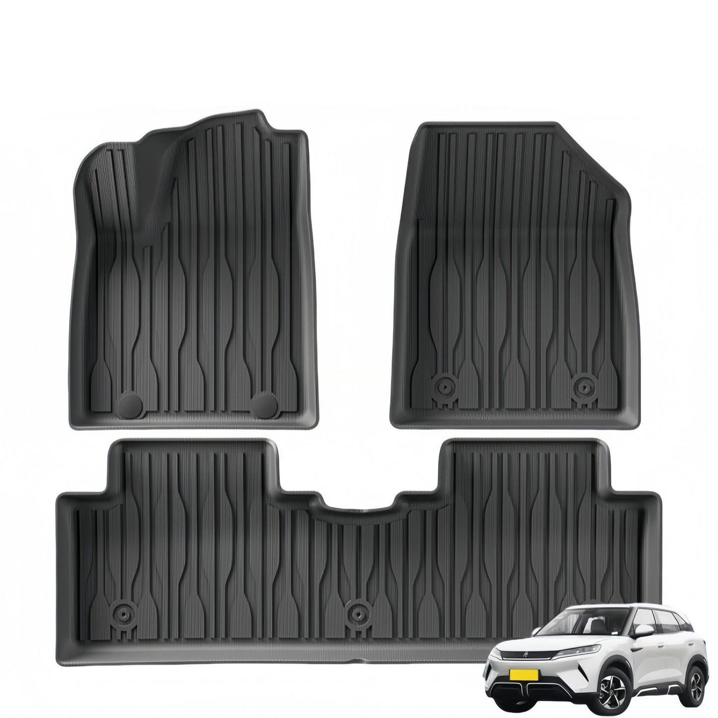 For 2024 BYD Yuan UP TPE Car Floor Mat Waterproof Trunk Mat