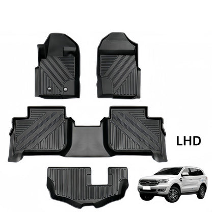 For 2015- 2021 Ford Everest Waterproof Carpet TPE Car Floor Mat