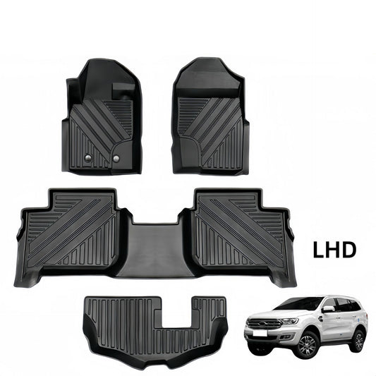 For 2015- 2021 Ford Everest Waterproof Carpet TPE Car Floor Mat