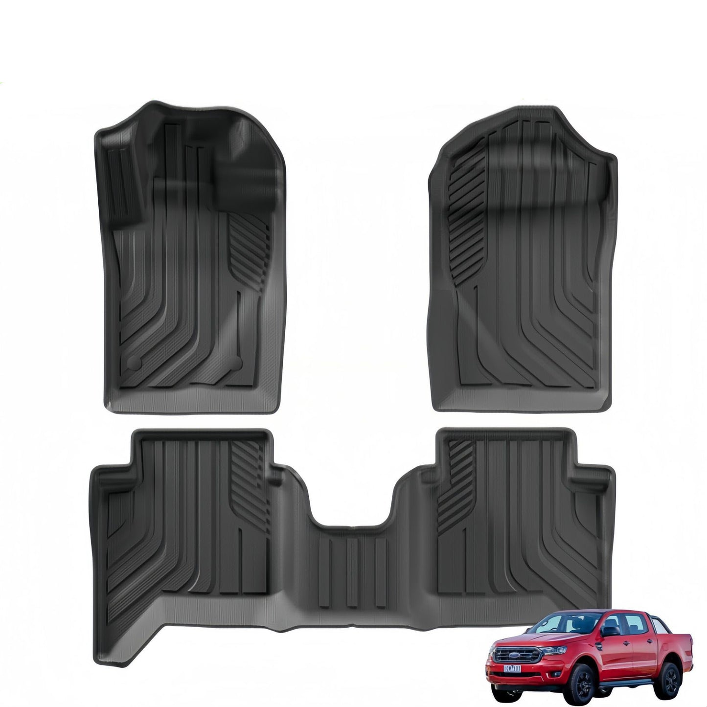 For 2019-2024 FORD RANGER LhdRhd TPE Car Floor Mat/Rear Trunk Mat