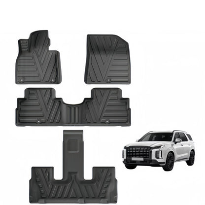 For 2020-2024 Hyundai Palisade 3DCarpet TPE Car Floor Mat/Rear Trunk Mat