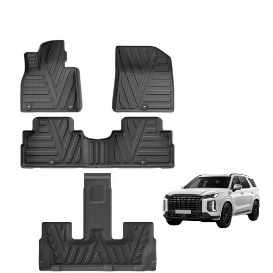 For 2020-2024 Hyundai Palisade 3DCarpet TPE Car Floor Mat/Rear Trunk Mat